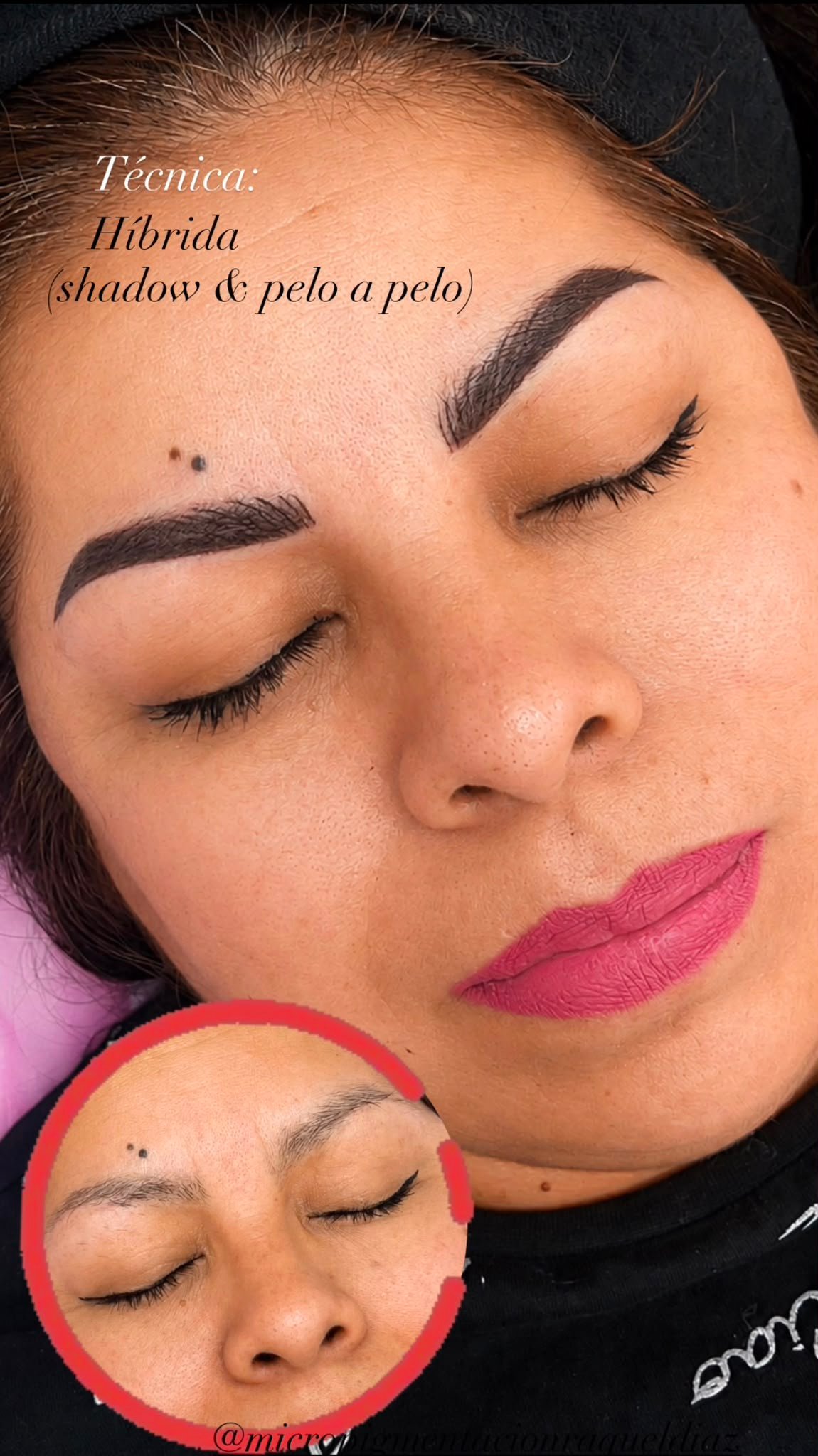 Micropigmentación de cejas técnica híbrida shadow y pelo a pelo